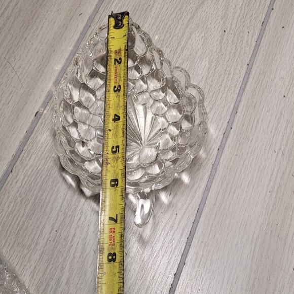 Vintage Grape Cluster Clear Glass Candy Nut Bowls Dishe Catch All Jewelry Keys - Picture 6 of 10